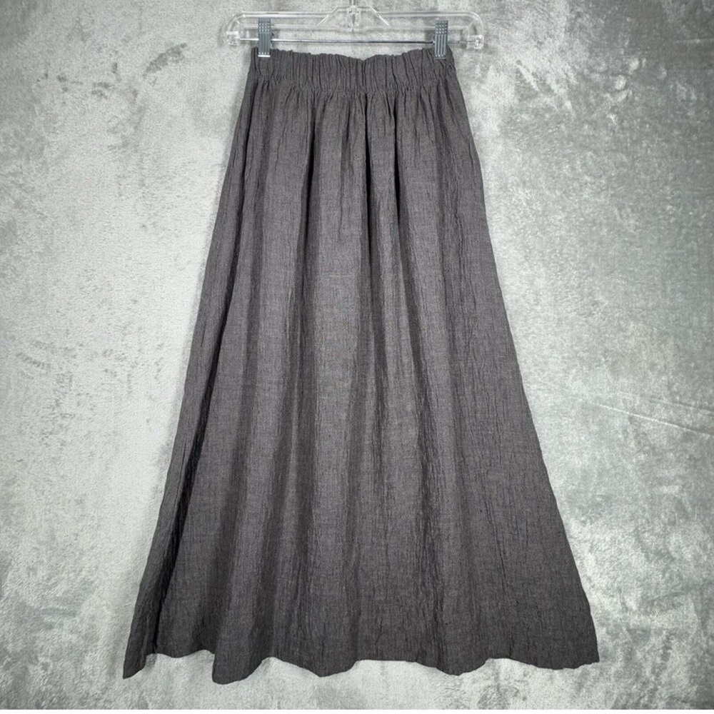 Elizabeth Suzann Skirt Womens Small Gray Midi Casual Modest Neutral Minimalist
